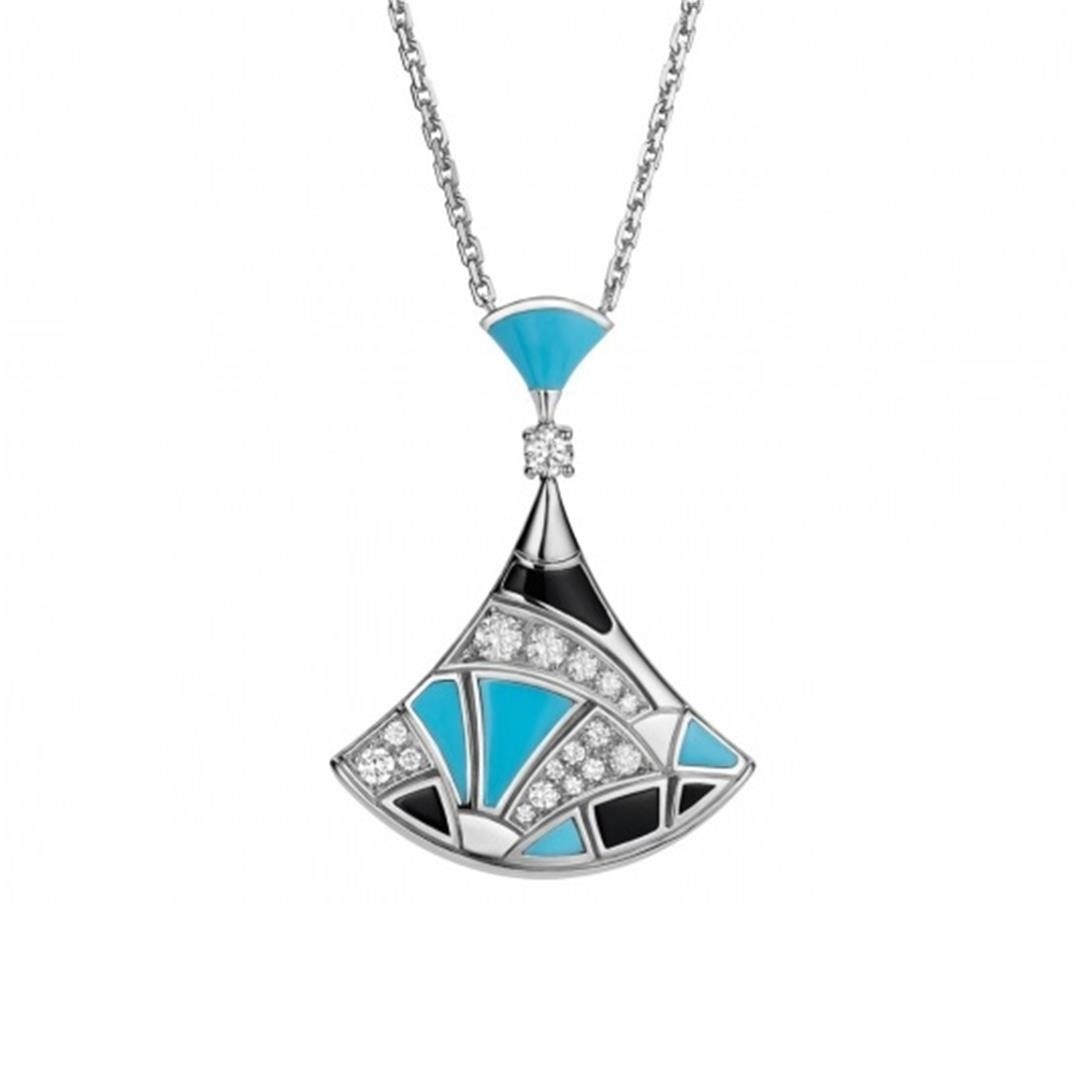 Bulgari Divas Dream Necklace Rose Gold With Turquoise And Diamonds Ref 350738 Cl857130