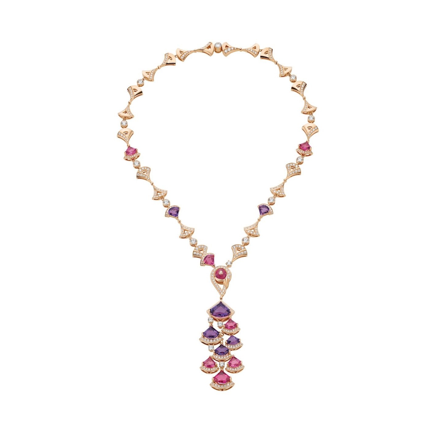 Bulgari Divas' Dream Necklace Rose Gold Amethyst, Rubellite and Diamonds Ref.: 354075