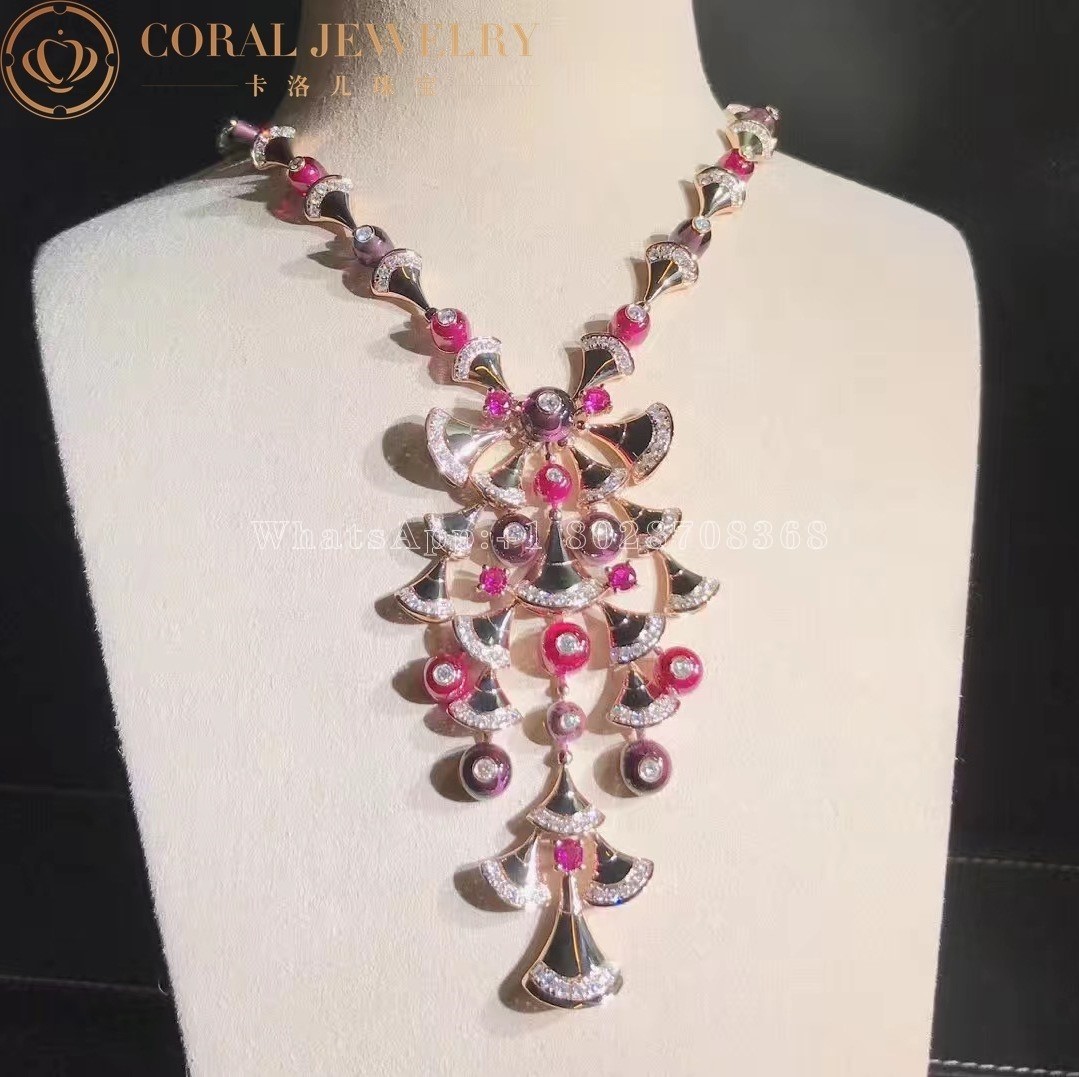 Bulgari Divas' Dream Necklace Rose Gold Amethyst, Tourmaline and Diamond 348353 CL856481