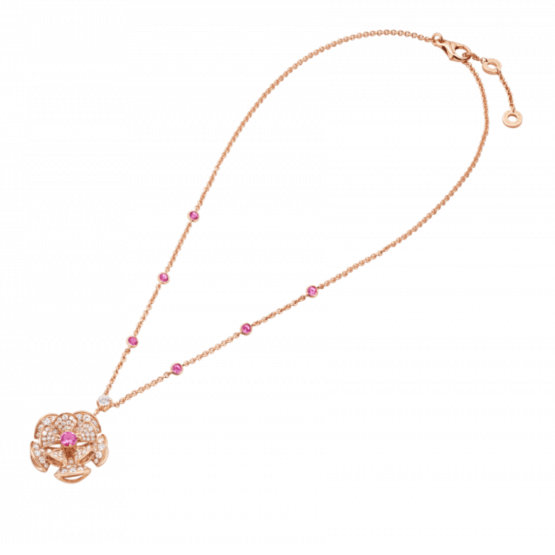 Bulgari Divas' Dream Necklace Rose Gold Set Diamonds and Sapphire Ref.: 352628 CL857523