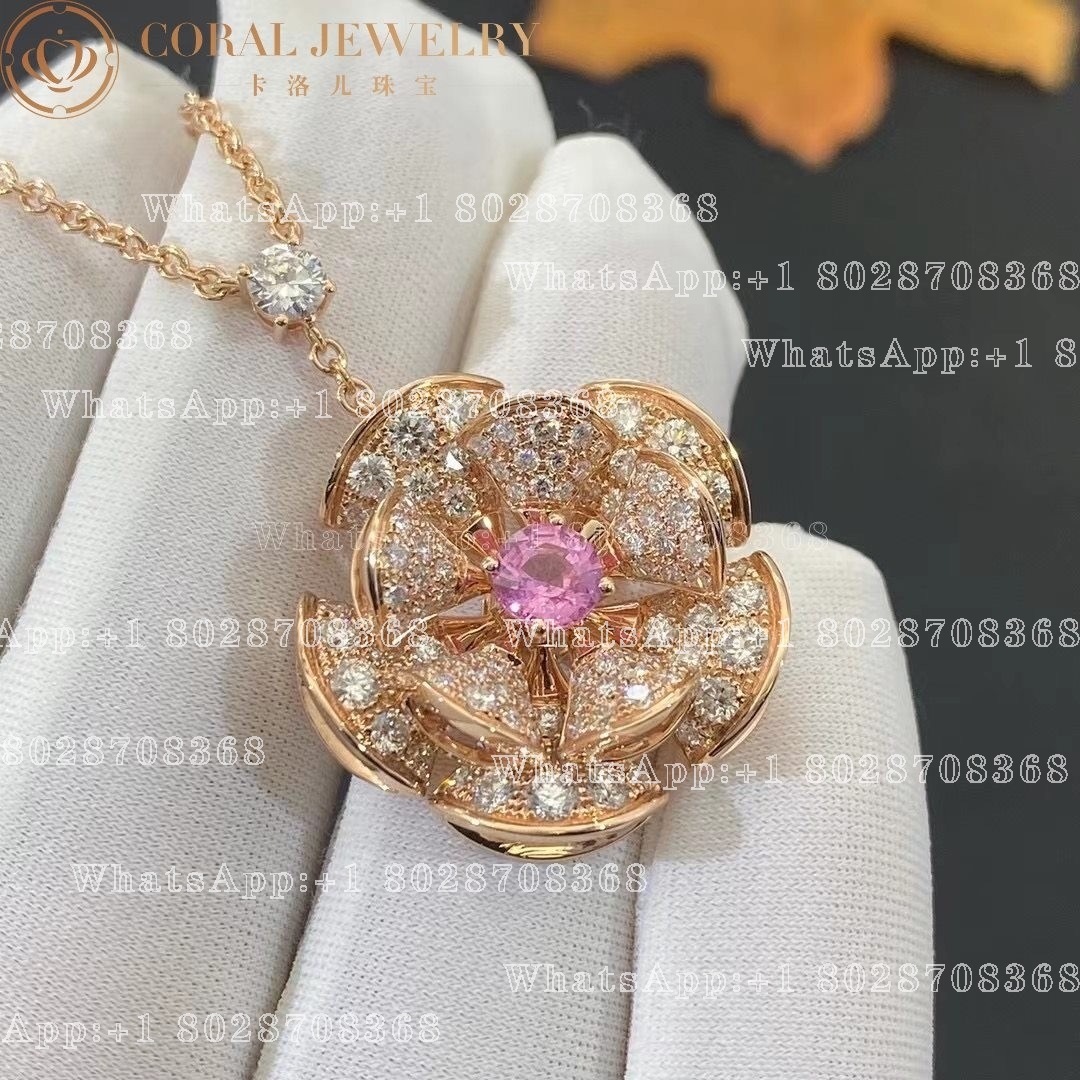 Bulgari Divas' Dream Necklace Rose Gold Set Diamonds and Sapphire Ref.: 352628 CL857523