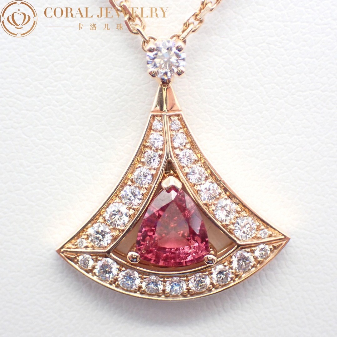 Bulgari Divas' Dream Necklace Rose Gold Set Pink Tourmaline and Diamonds Ref.: 354366