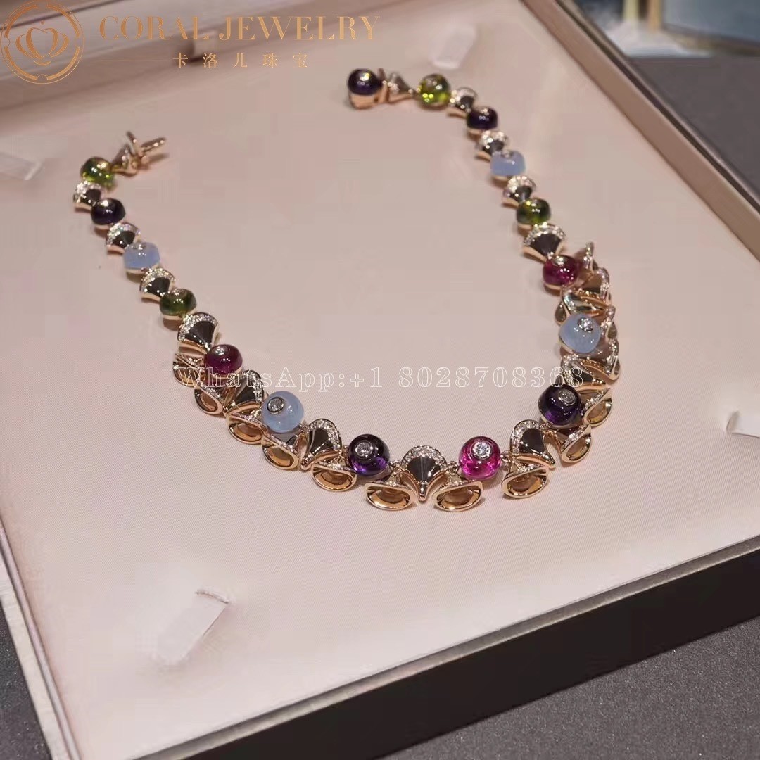 Bulgari Divas' Dream Necklace Rose Gold with Diamonds and Gemstones Ref.: 348355