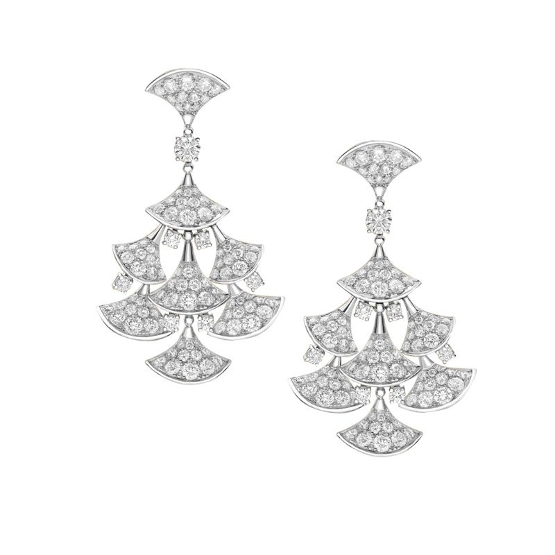 Bulgari Divas' Dream Earrings White Gold Pavé Diamonds Ref.: 348365 OR856469