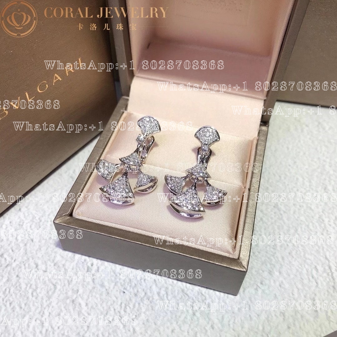 Bulgari Divas' Dream Earrings White Gold Pavé Diamonds Ref.: 352809