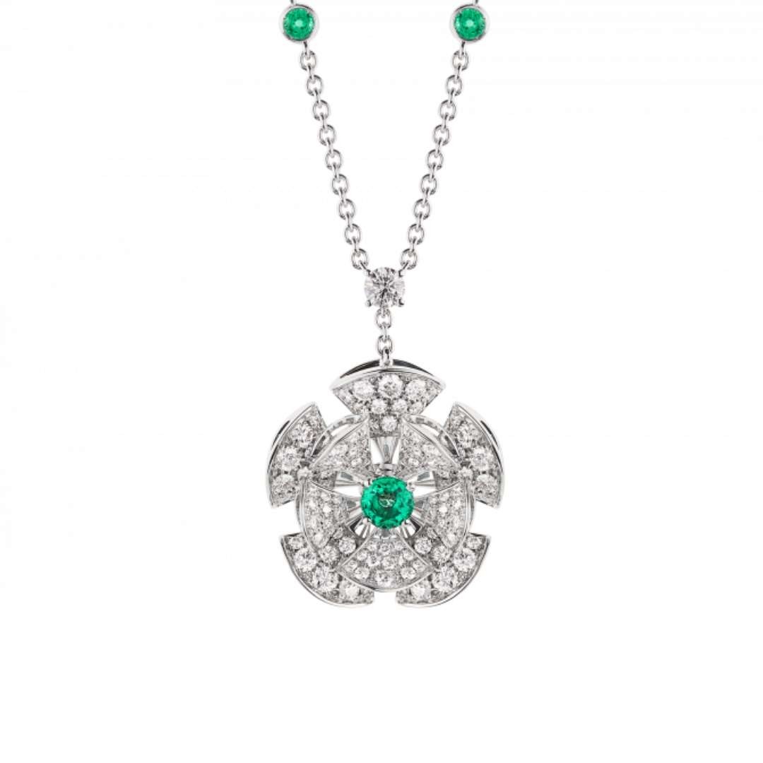 Bulgari Divas' Dream Necklace White Gold Set Emeralds and Diamonds Ref.: 352626