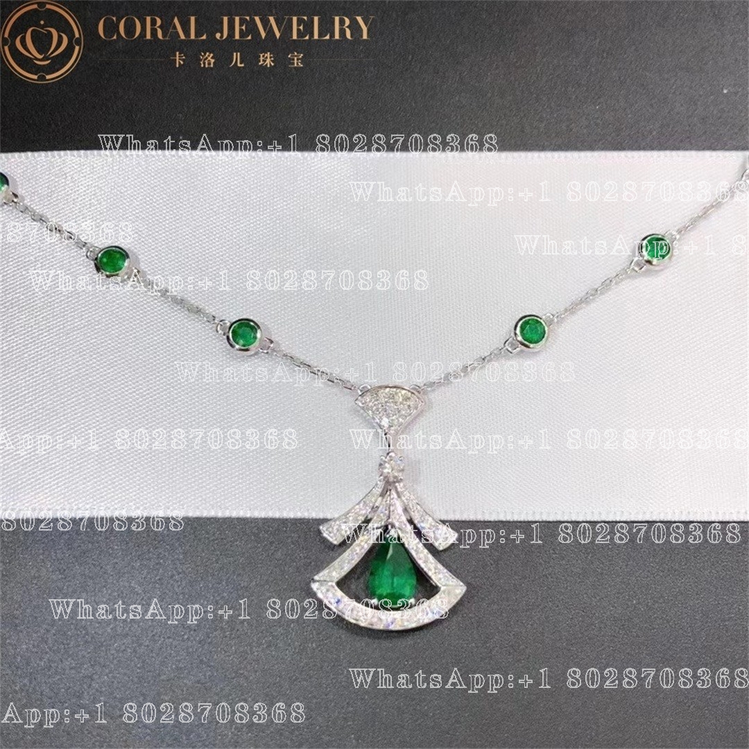 Bulgari Divas' Dream Necklace White Gold Set Emeralds and Diamonds Ref.: 356955