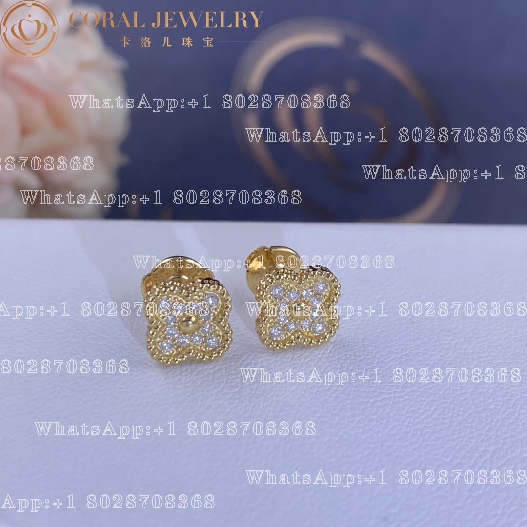 Van Cleef & Arpels Sweet Alhambra Earstuds Yellow Gold, Diamond VCARO85500