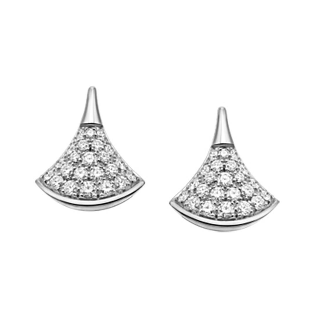 Bulgari Divas' Dream Earrings Pave Diamonds 18K White Gold 352602 OR857536