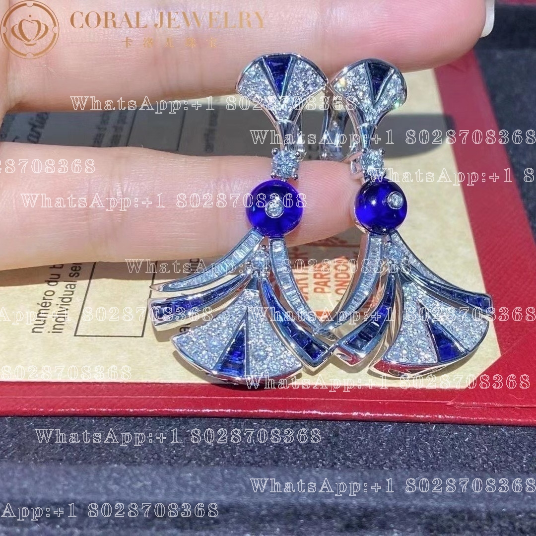 Bulgari Divas' Dream Earrings White Gold Diamonds Sapphires