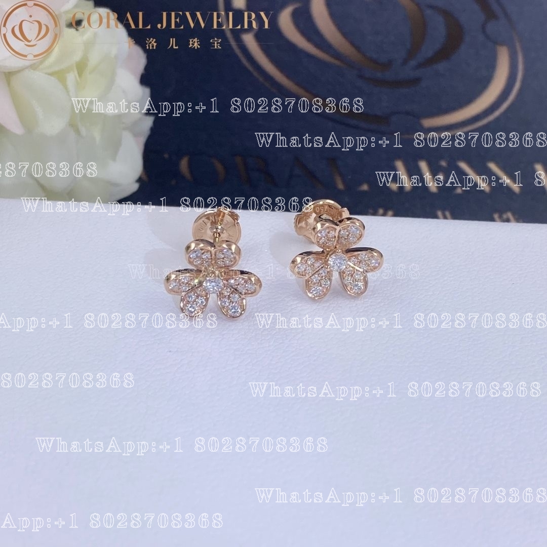 Van Cleef & Arpels Frivole earrings, mini model Rose gold, Diamond VCARP7RJ00