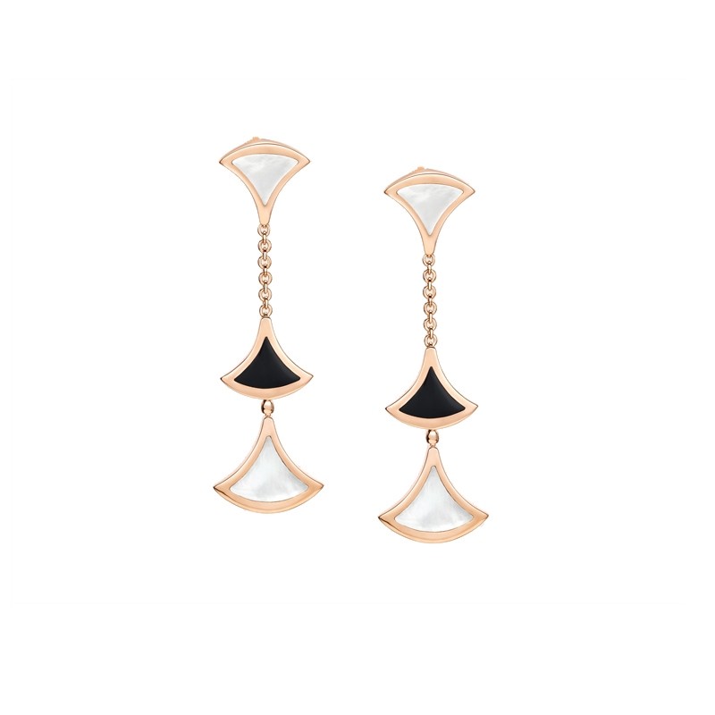 Bulgari Divas Dream Earrings With Black Onyx And Mother Of Pearl 350260 Or857051