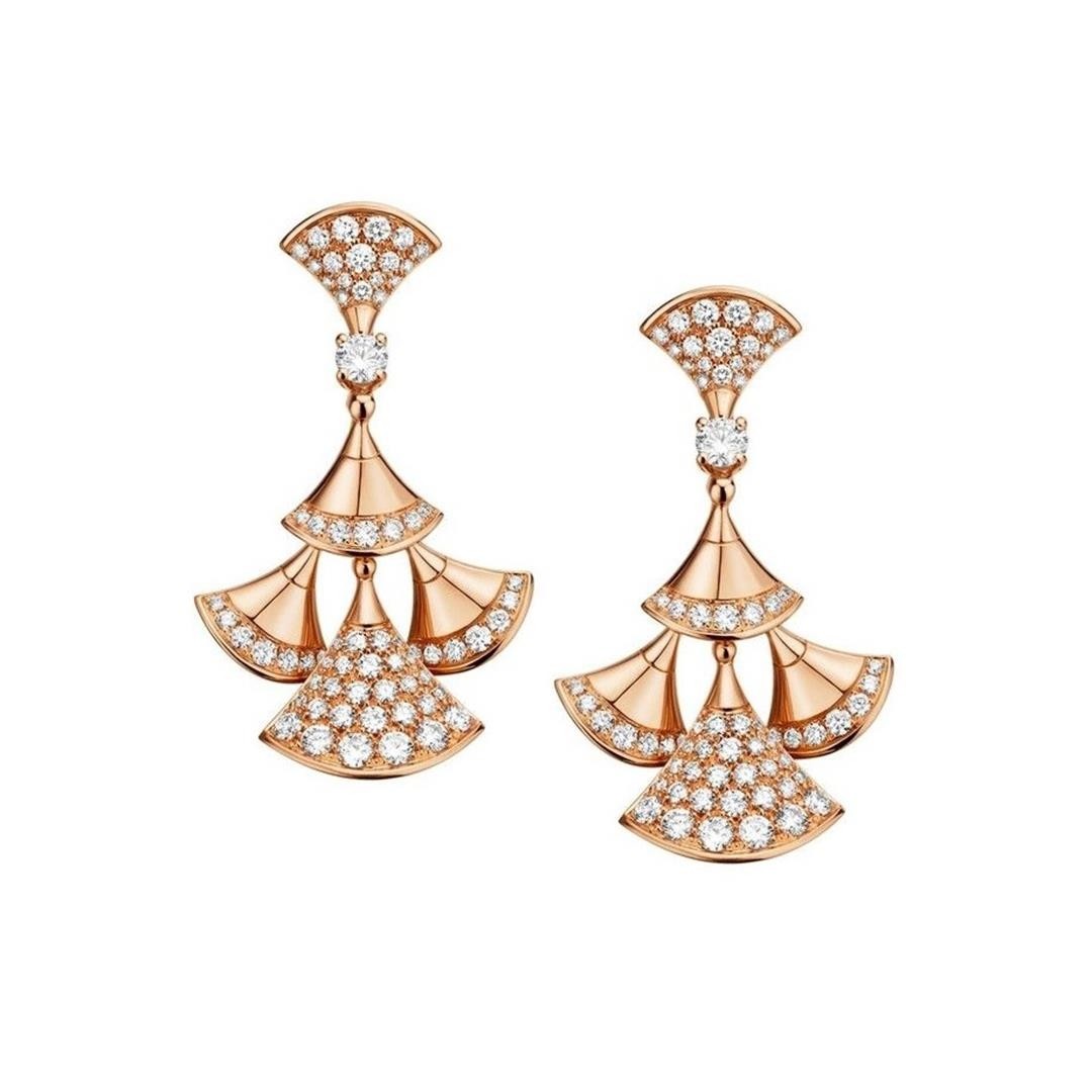 Bulgari Divas Dream Earrings Rose Gold Diamonds Ref 352810