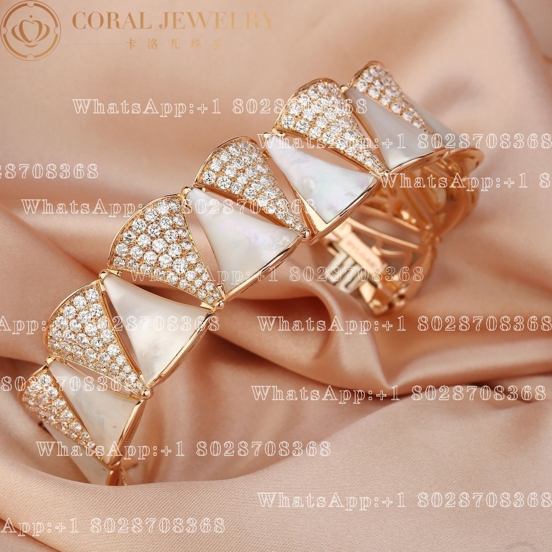 Bulgari Divas' Dream Bracelet Rose Gold with Diamonds, Mother of Pearl Ref.: BR856837