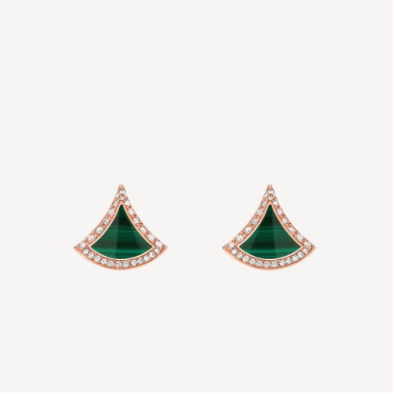 Bulgari Divas Dream Earrings Rose Gold Diamonds With Malachite Ref 359018 Coral (1)