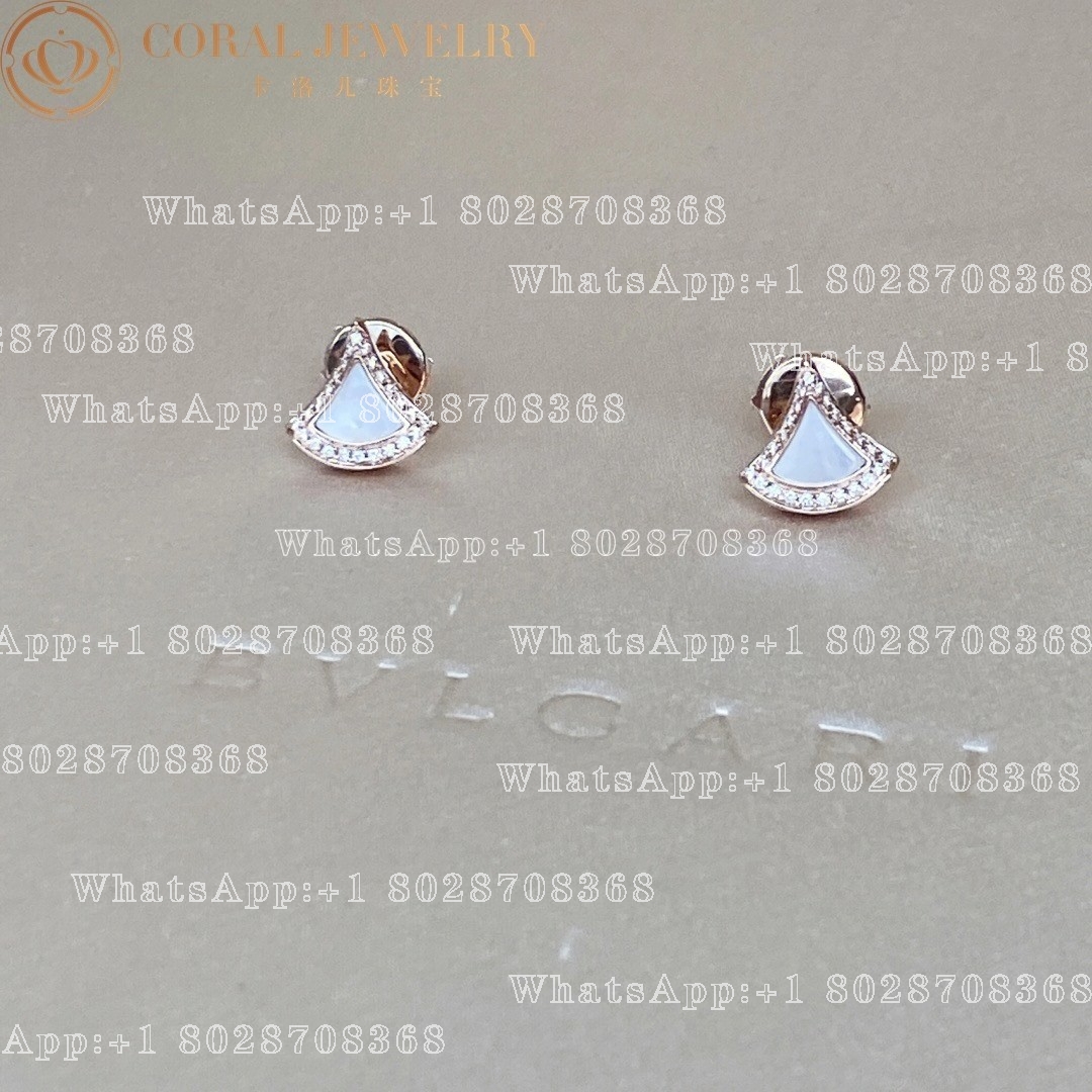 Bulgari Divas' Dream Earrings Rose Gold Diamonds with Mother of Pearl Ref.: 358899