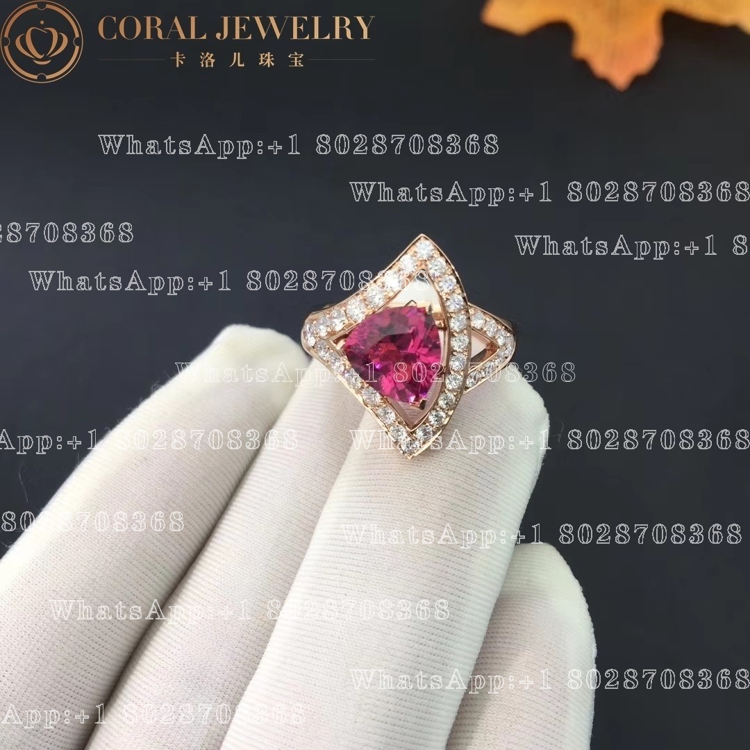 Bulgari Divas Dream Ring Rose Gold Diamond Pink Tourmaline An858124 Coral (1)