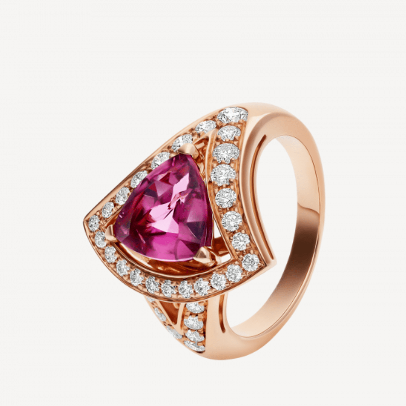 Bulgari Divas' Dream Ring Rose Gold Diamond & Pink Tourmaline AN858124