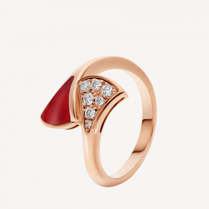 Bulgari Divas' Dream Ring Rose Gold Diamonds, Carnelian Ref.: AN858645