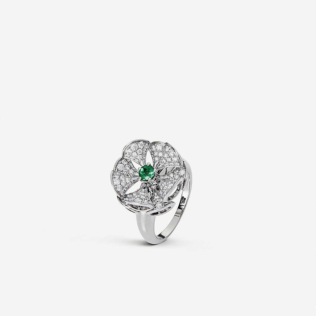 Bulgari Divas' Dream Ring White-gold, Diamond and Emerald Ring AN857988