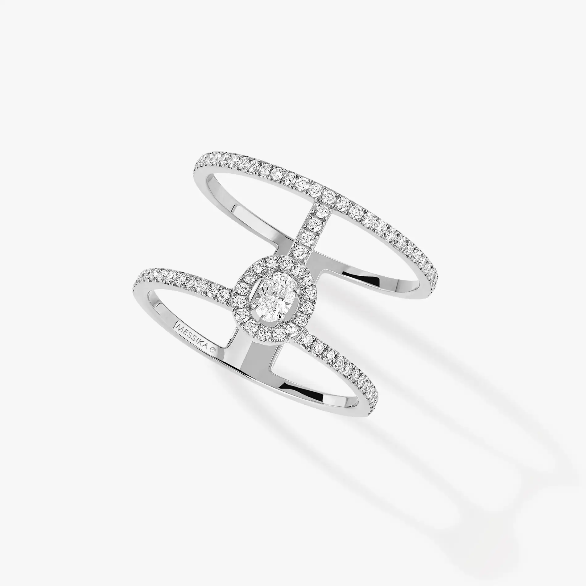 Messika Glam'Azone 2 rows pavé diamond ring 5237-WG