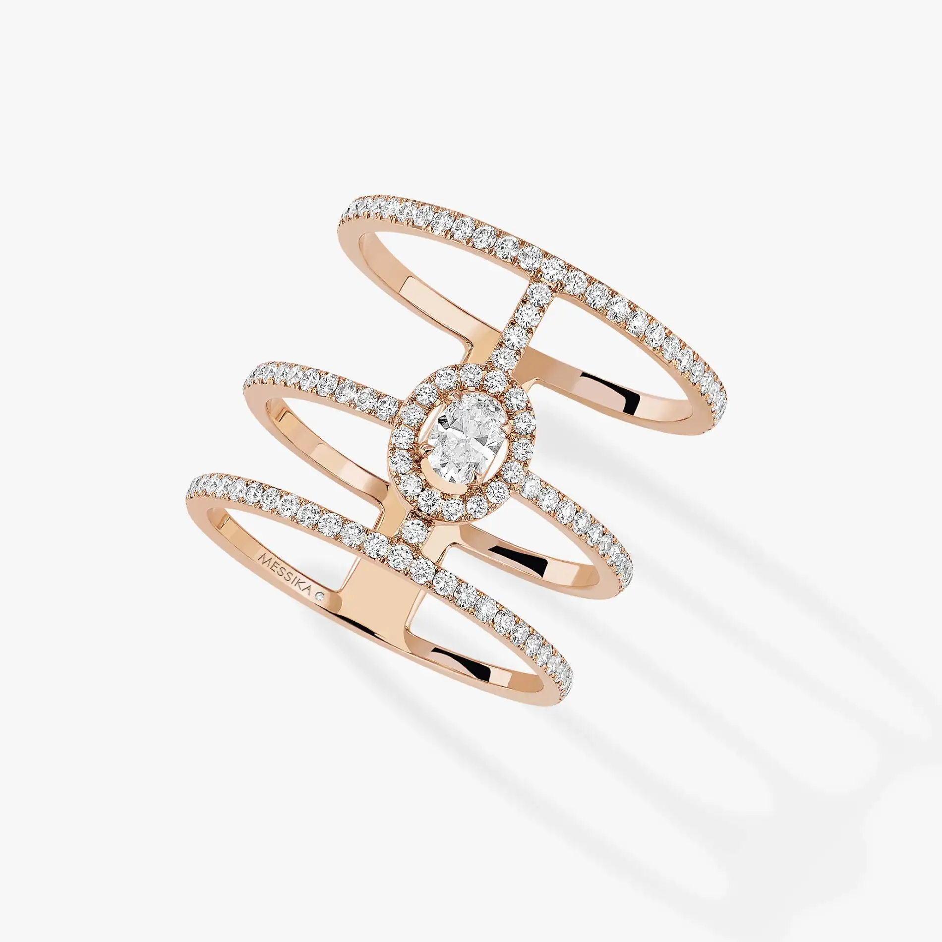 Messika Glam'Azone 3 rows pavé diamond ring 4871-RG