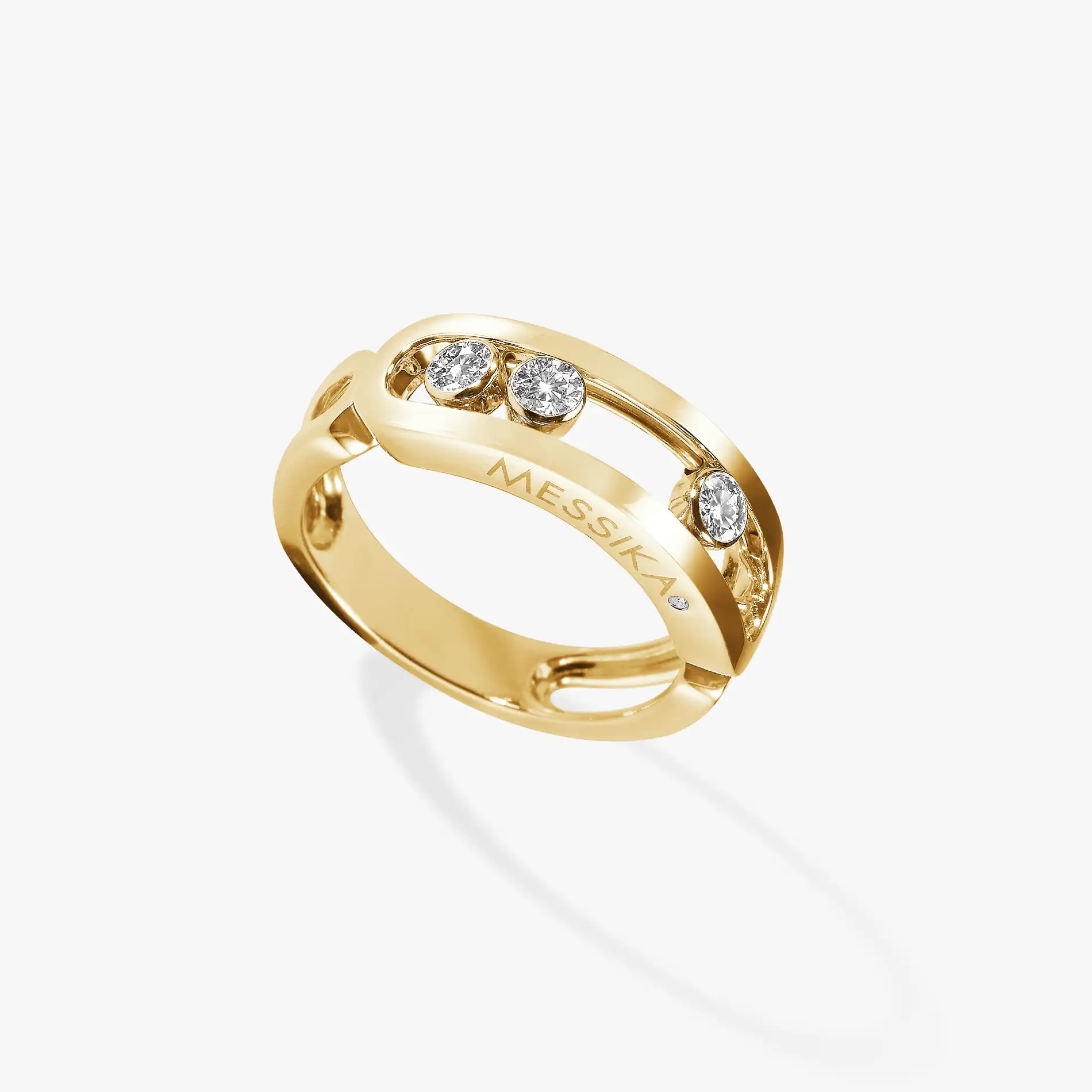 Messika Move Classique Yellow Gold Ring With Diamonds 03998 Yg