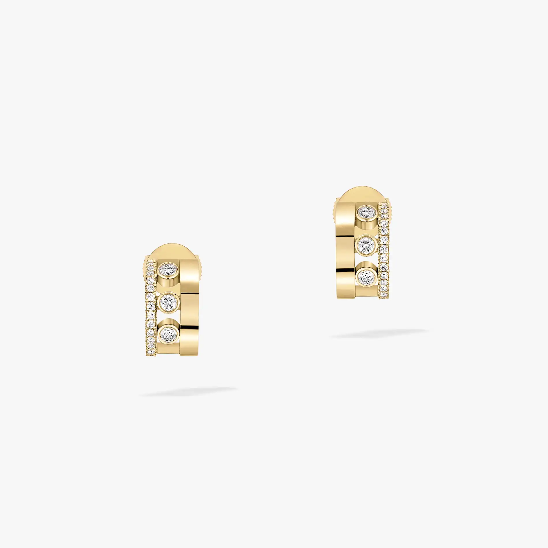 Messika Move Romane Mini Hoops Yellow Gold Diamond Earrings 07178-YG