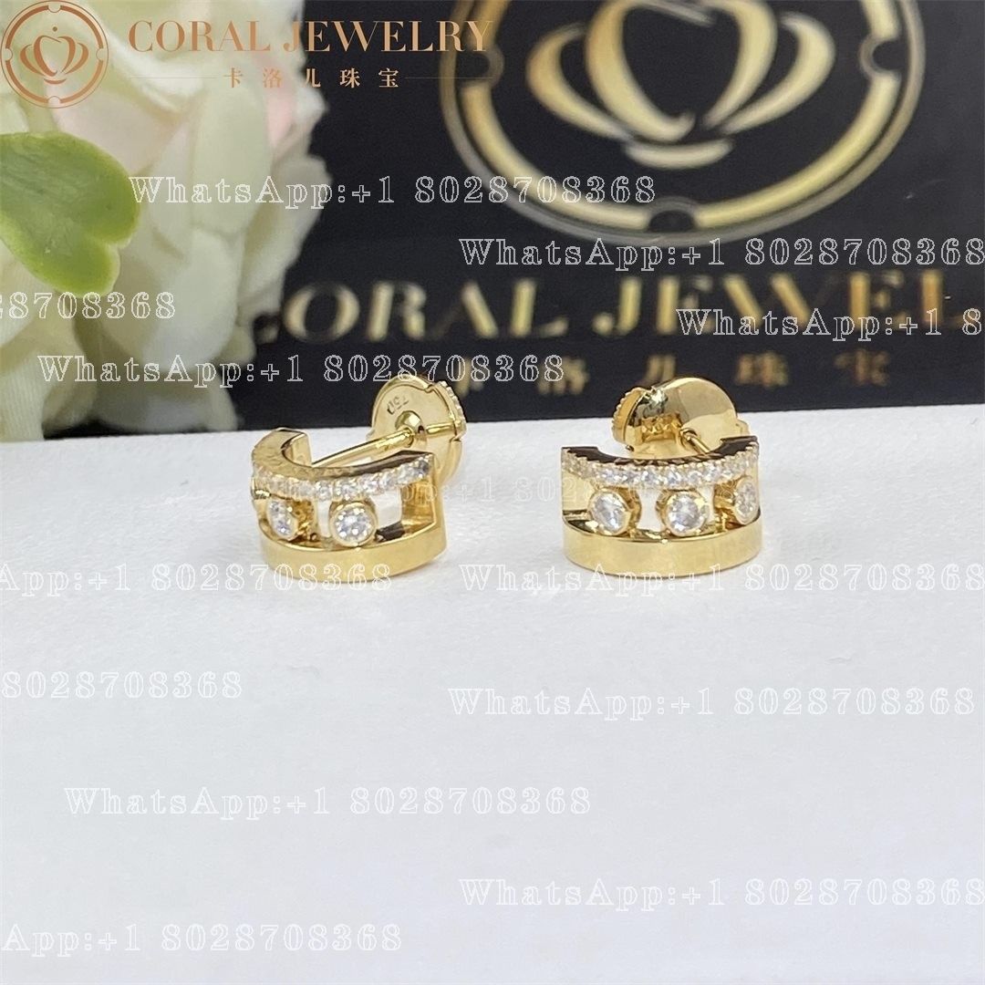 Messika Move Romane Mini Hoops Yellow Gold Diamond Earrings 07178-YG