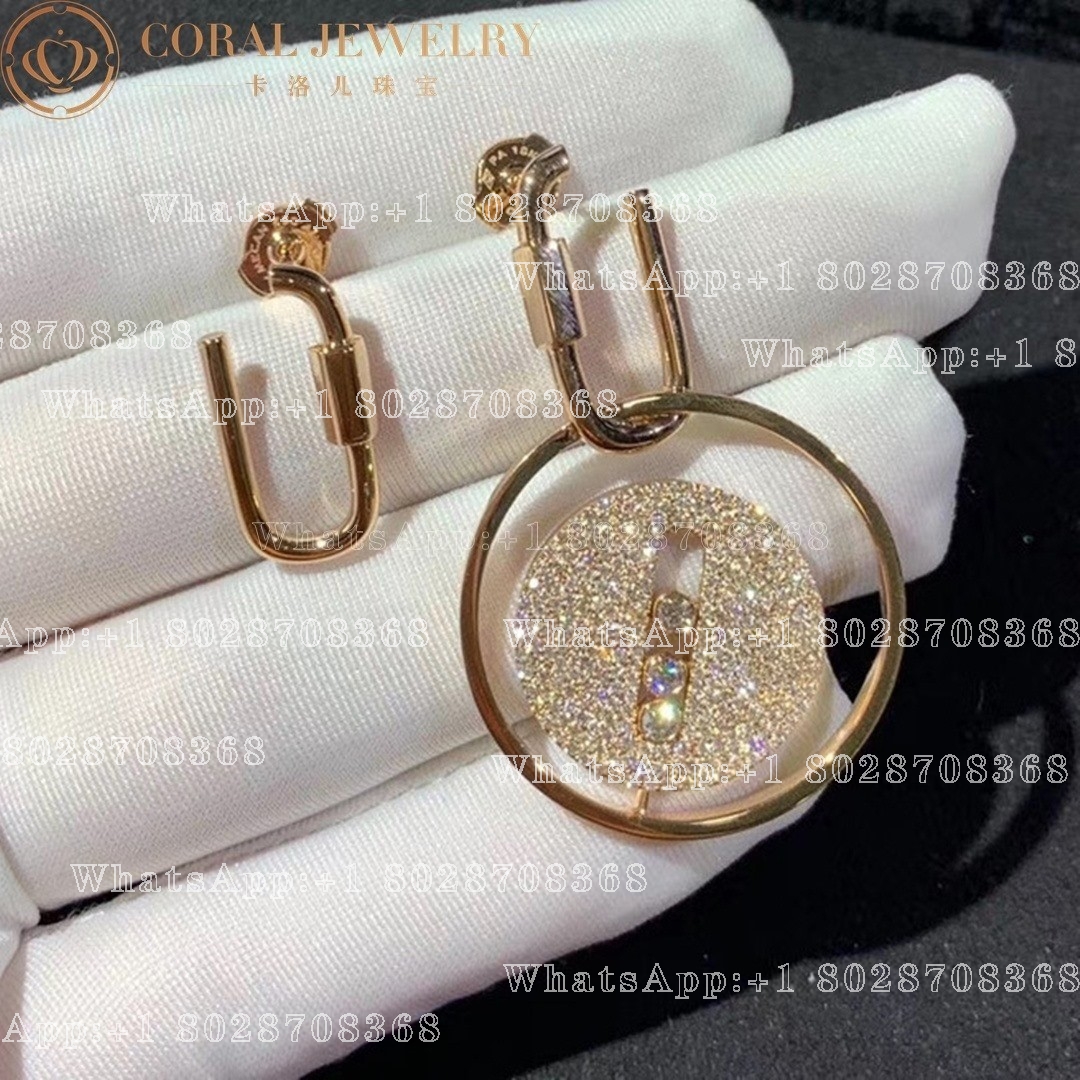 Messika Lucky Move mousqueton Rose Gold Diamond Earrings 10135-PG