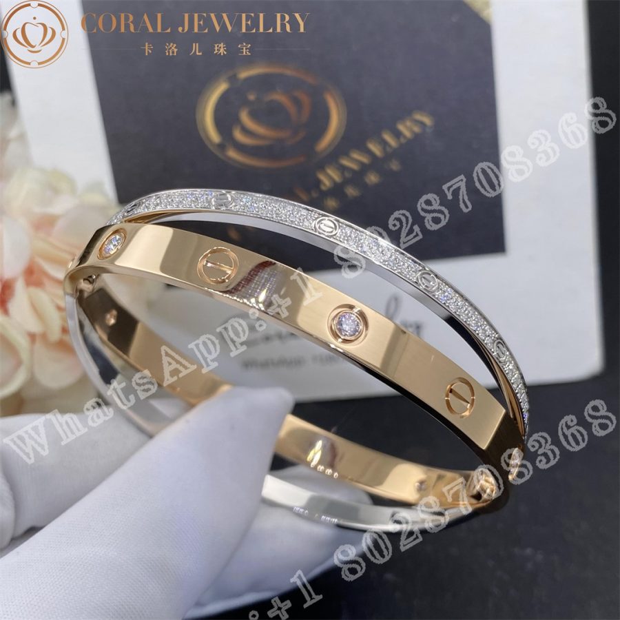 Cartier Love Bracelet Diamond Paved Ref N6039217 Coral (3)