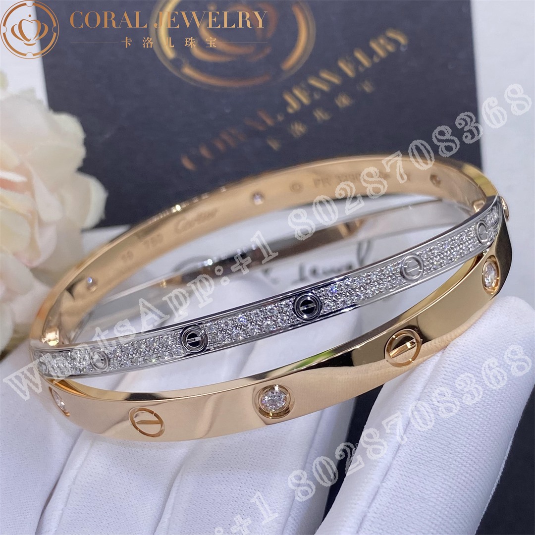 Cartier Love Bracelet Diamond Paved Ref N6039217 Coral (7)