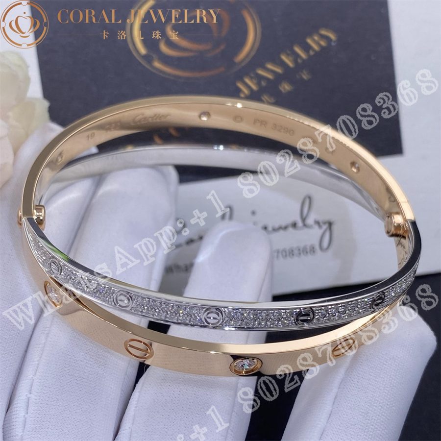 Cartier Love Bracelet Diamond Paved Ref N6039217 Coral (8)