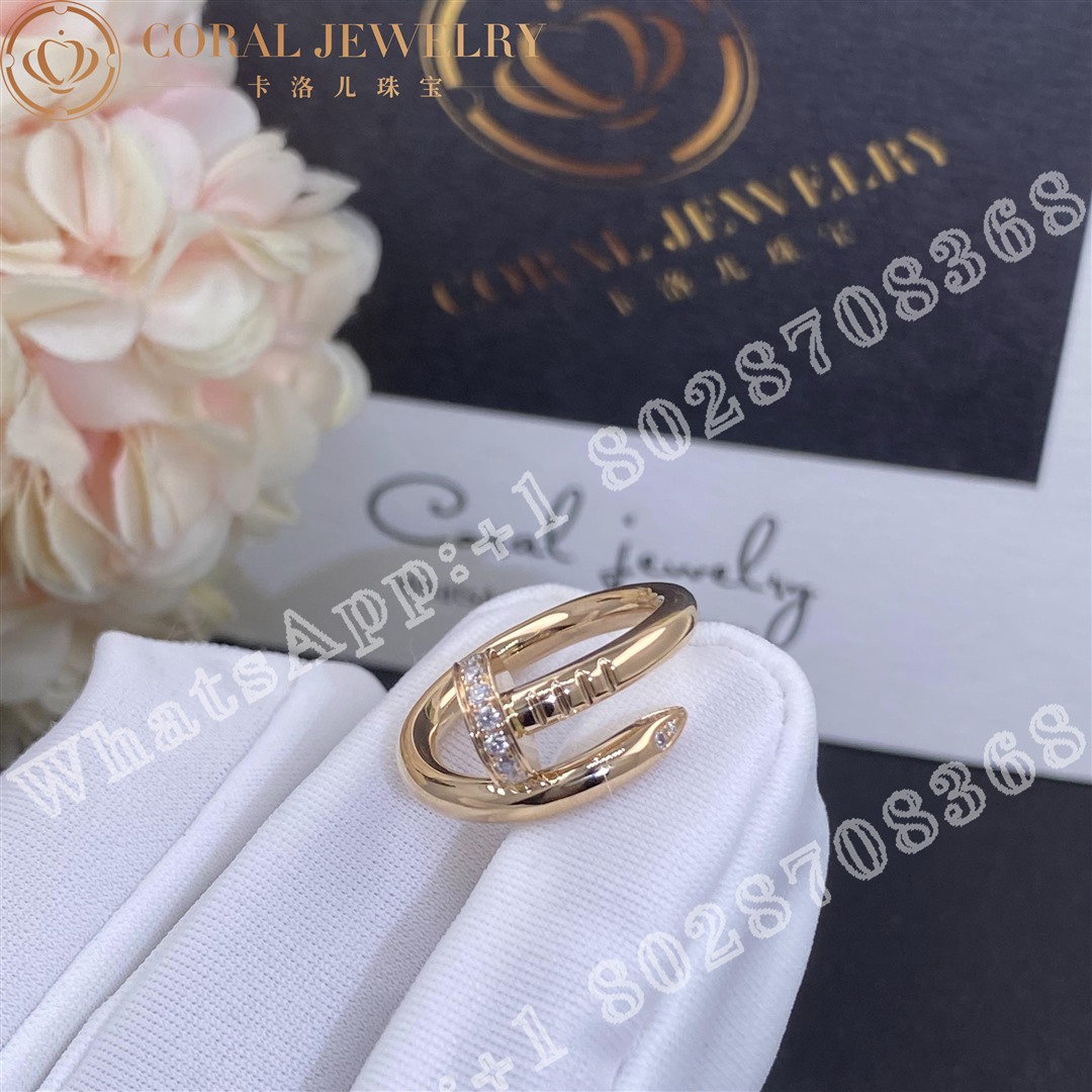 Cartier Juste Un Clou Ring Rose Gold Diamonds Ref B4094800 Coral (2)