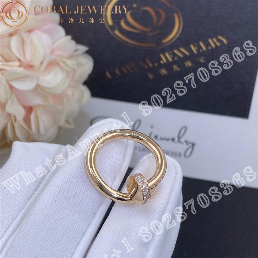 Cartier Juste Un Clou Ring Rose Gold Diamonds Ref B4094800 Coral (3)