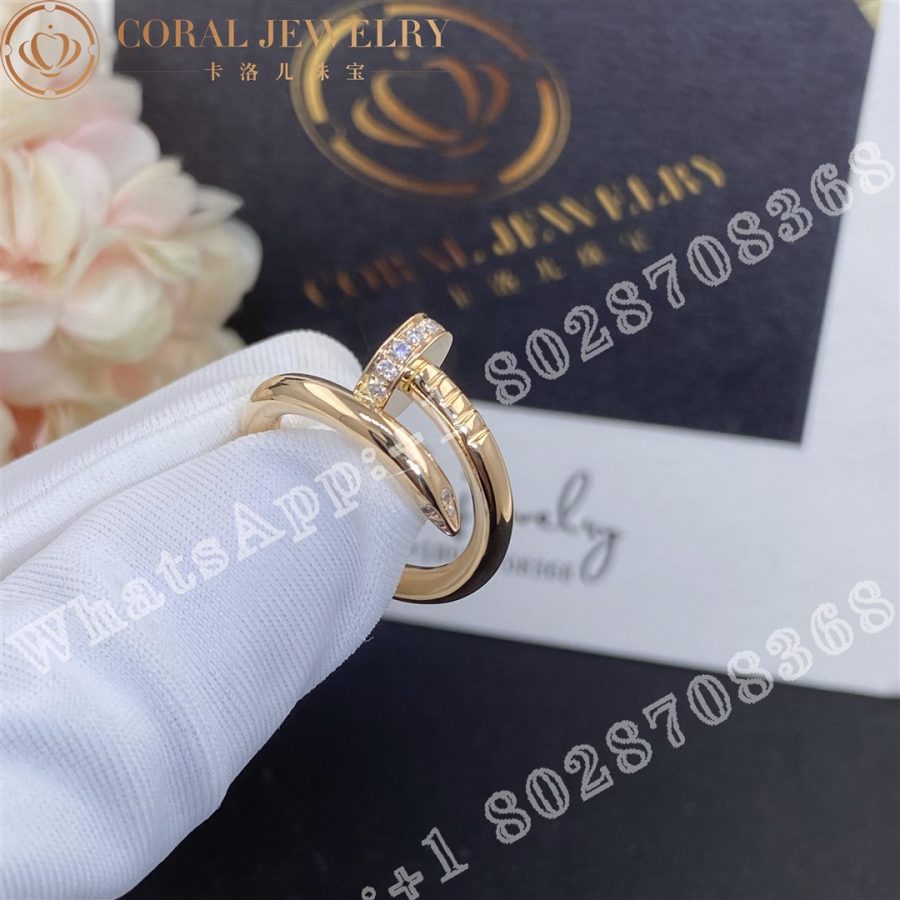 Cartier Juste Un Clou Ring Rose Gold Diamonds Ref B4094800 Coral (6)