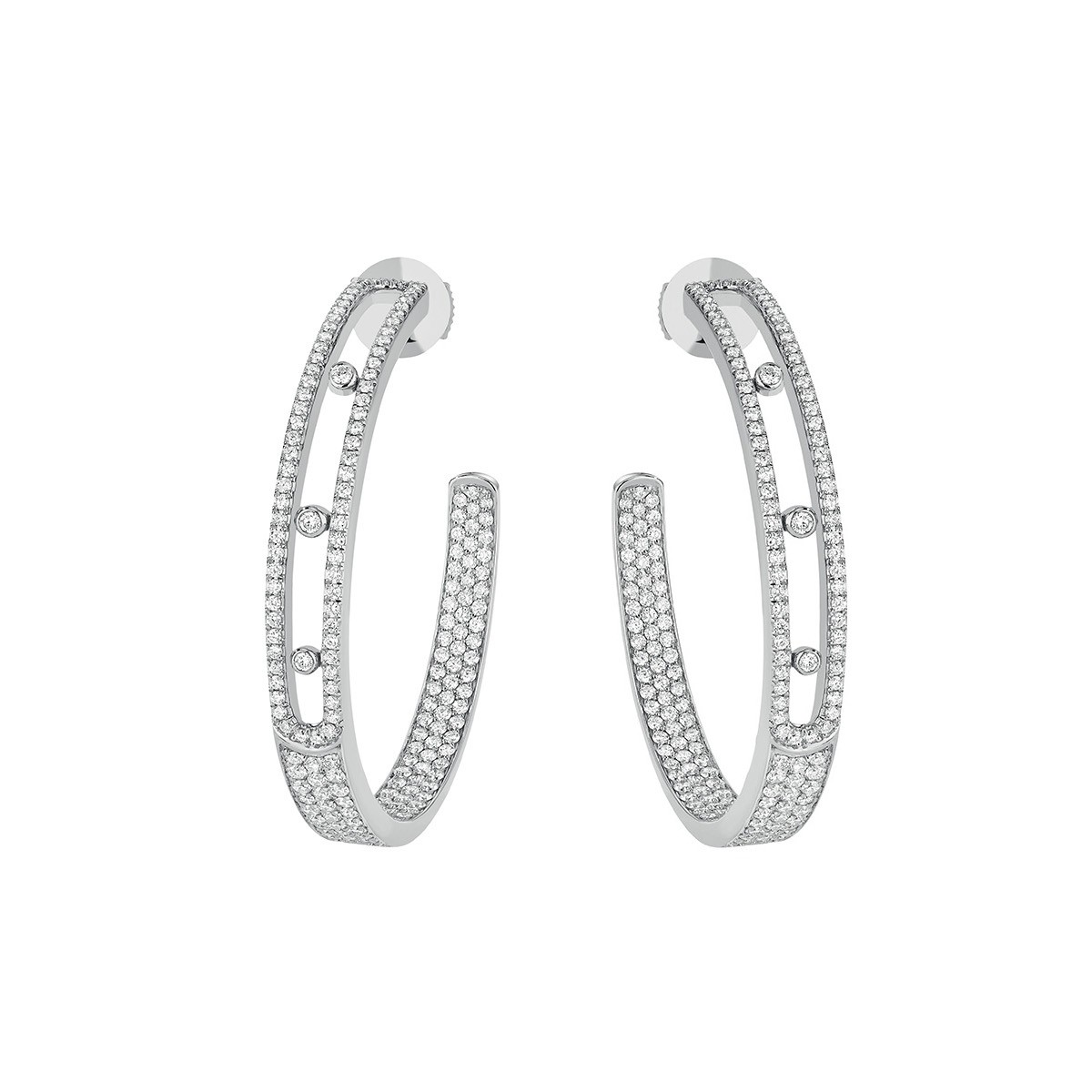 Messika Move Joaillerie Large Pave Hoop Earrings 04710 Wg Coral (7)