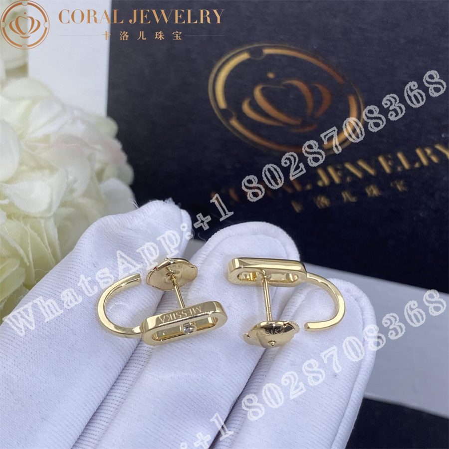 Messika Move Uno Mini Hoops Yellow Gold Diamond Earrings 10050 Yg Coral (2)