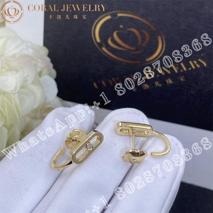 Messika Move Uno Mini Hoops Yellow Gold Diamond Earrings 10050 Yg Coral (3)