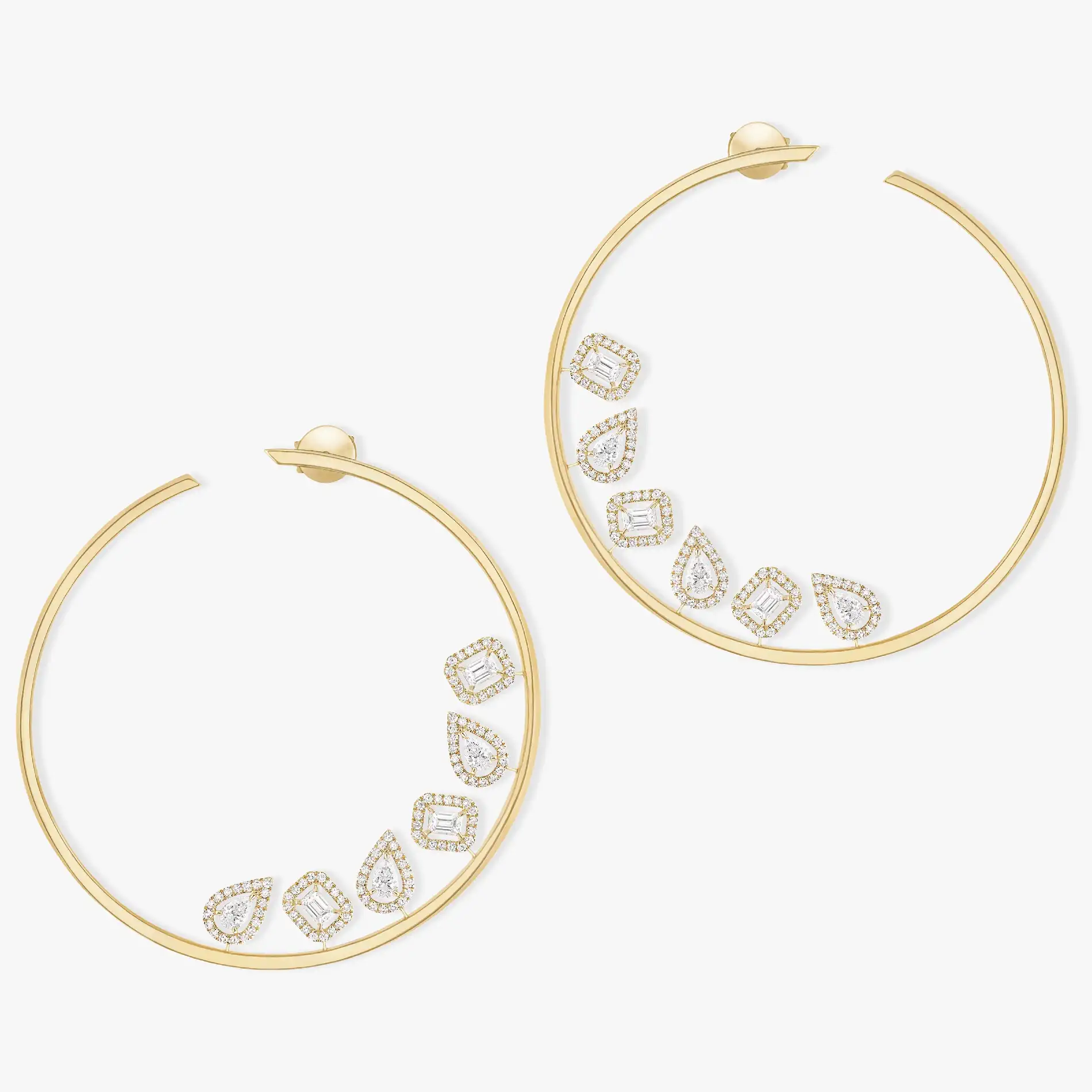 Messika My Twin Women's Yellow Gold Diamond Hoop Earrings My Twin XXL 11734-YG