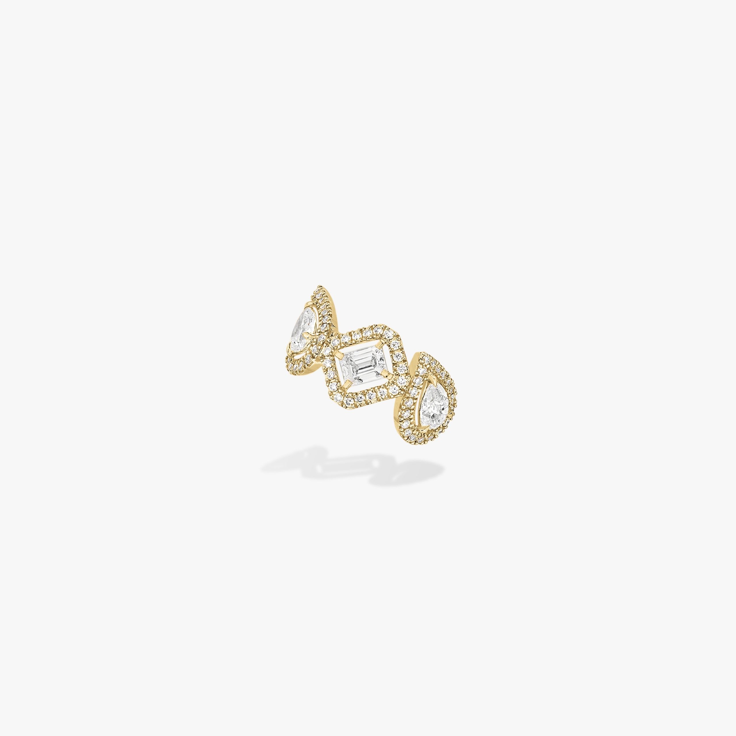 Messika My Twin Mono Earring Middle 4x0.10ct Yellow Gold For Her Diamond Earrings 10026-YG