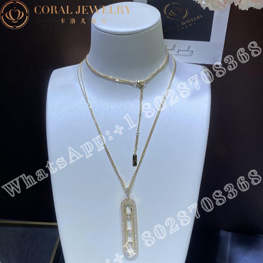 Messika Move 10th Anniversary Long Lenght Necklace Yellow Gold Diamond Necklace 07228 Yg Coral (15)