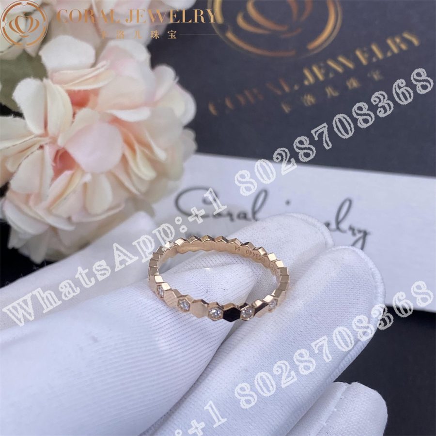 Chaumet Bee My Love Ring Rose Gold Diamonds 2 5mm 081933 Coral (5)