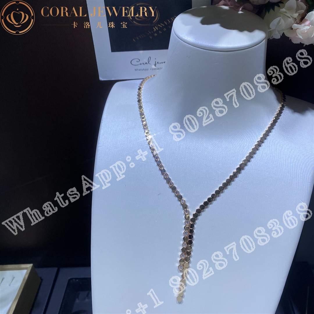 Chaumet Bee My Love Necklace Rose Gold Diamonds 083989 Coral (2)