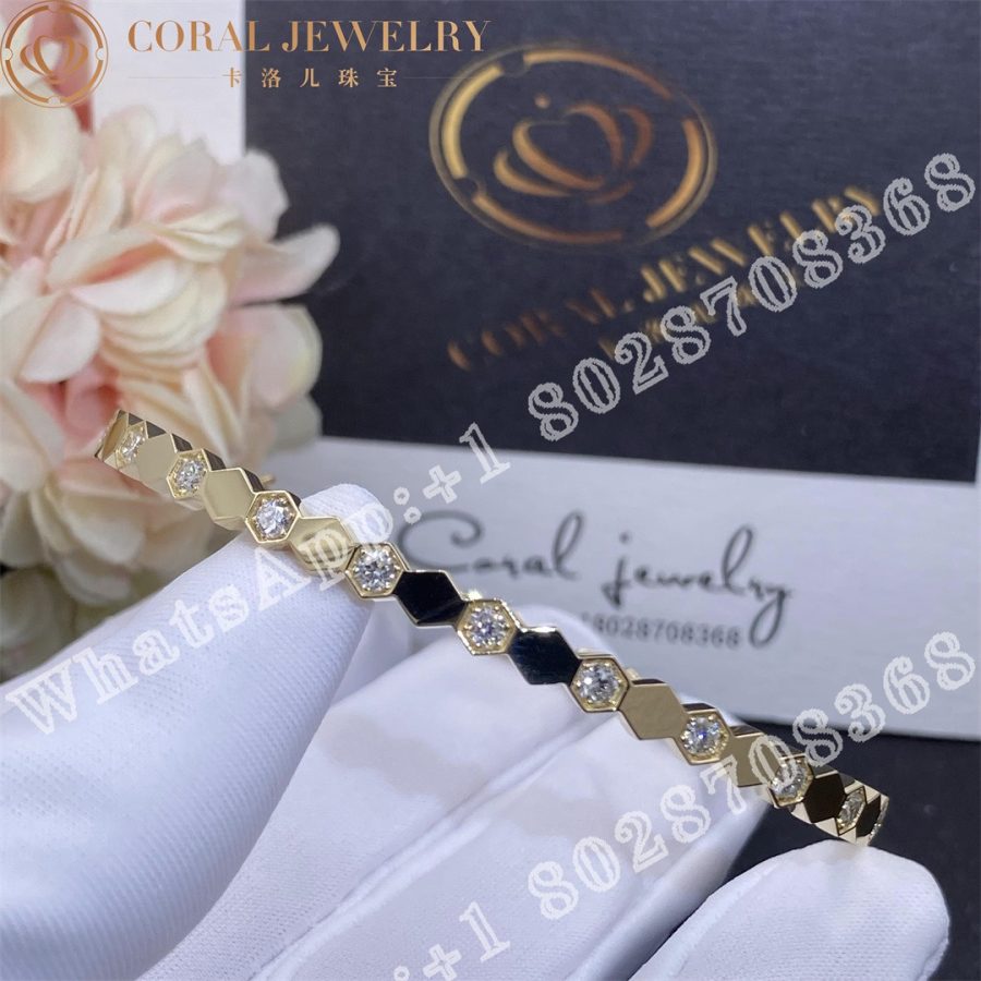 Haumet Bee My Love Bracelet Yellow Gold Diamonds 083439 Coral (6)