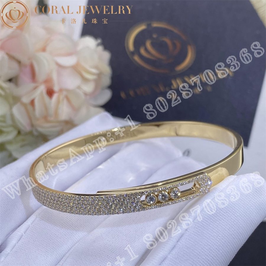 Messika Move Noa Bangle Pm Pave Yellow Gold Diamond Bracelet 10093 Yg Coral (2)