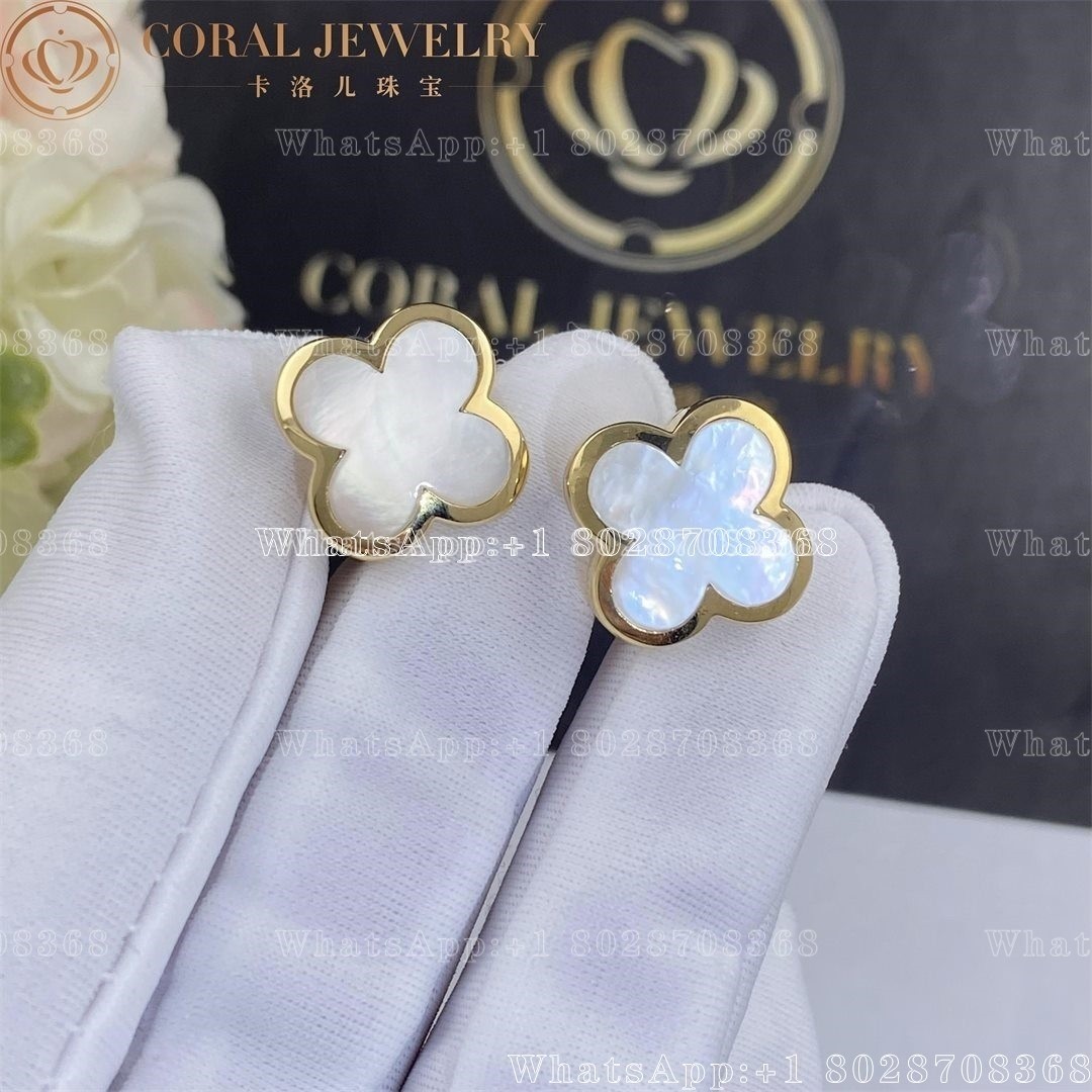 Van Cleef & Arpels Pure Alhambra earstuds 18K yellow gold, Mother-of-pearl VCARA38800