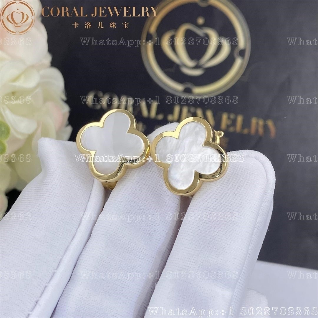 Van Cleef & Arpels Pure Alhambra earstuds 18K yellow gold, Mother-of-pearl VCARA38800