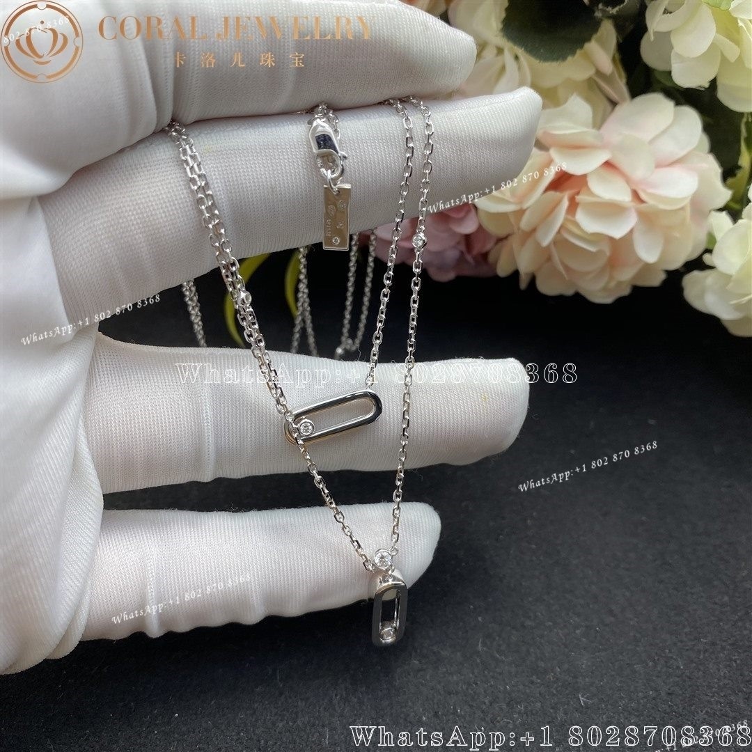 Messika Move Uno 2 Rows White Gold Diamond Necklace 08852-WG