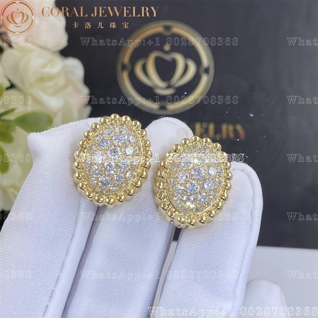 Van Cleef & Arpels Perlée diamonds pavé earrings 18K yellow gold, Diamond VCARP7UW00